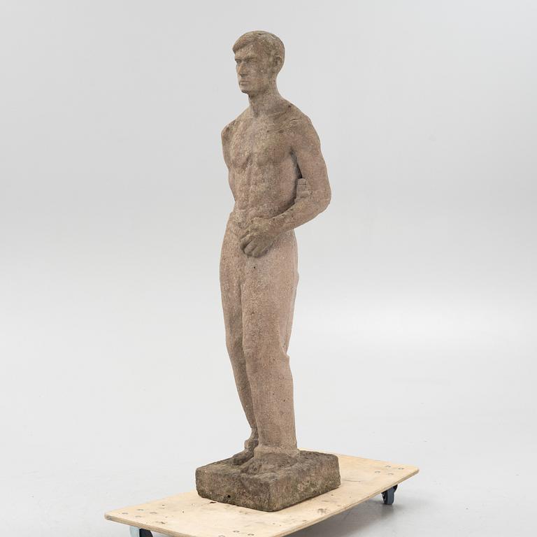 Skulptur, stenmassa, otydligt signerad och daterad.