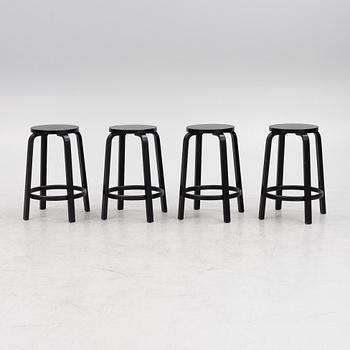 A set of four bar stools, model 64, Artek, Finland 2012 and 2013.