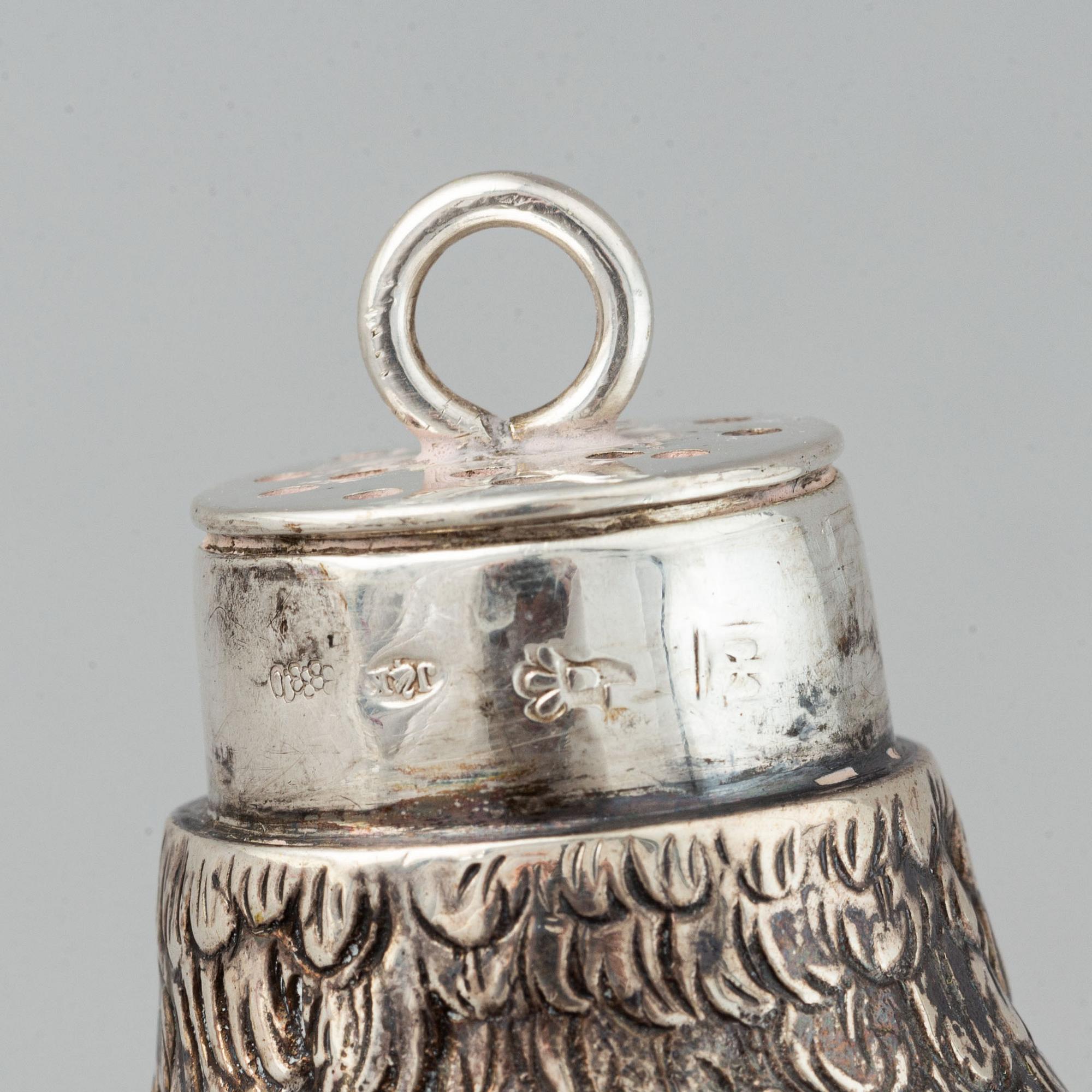 A pair of silver table decorations / birds, Swedish import marks 20th century.