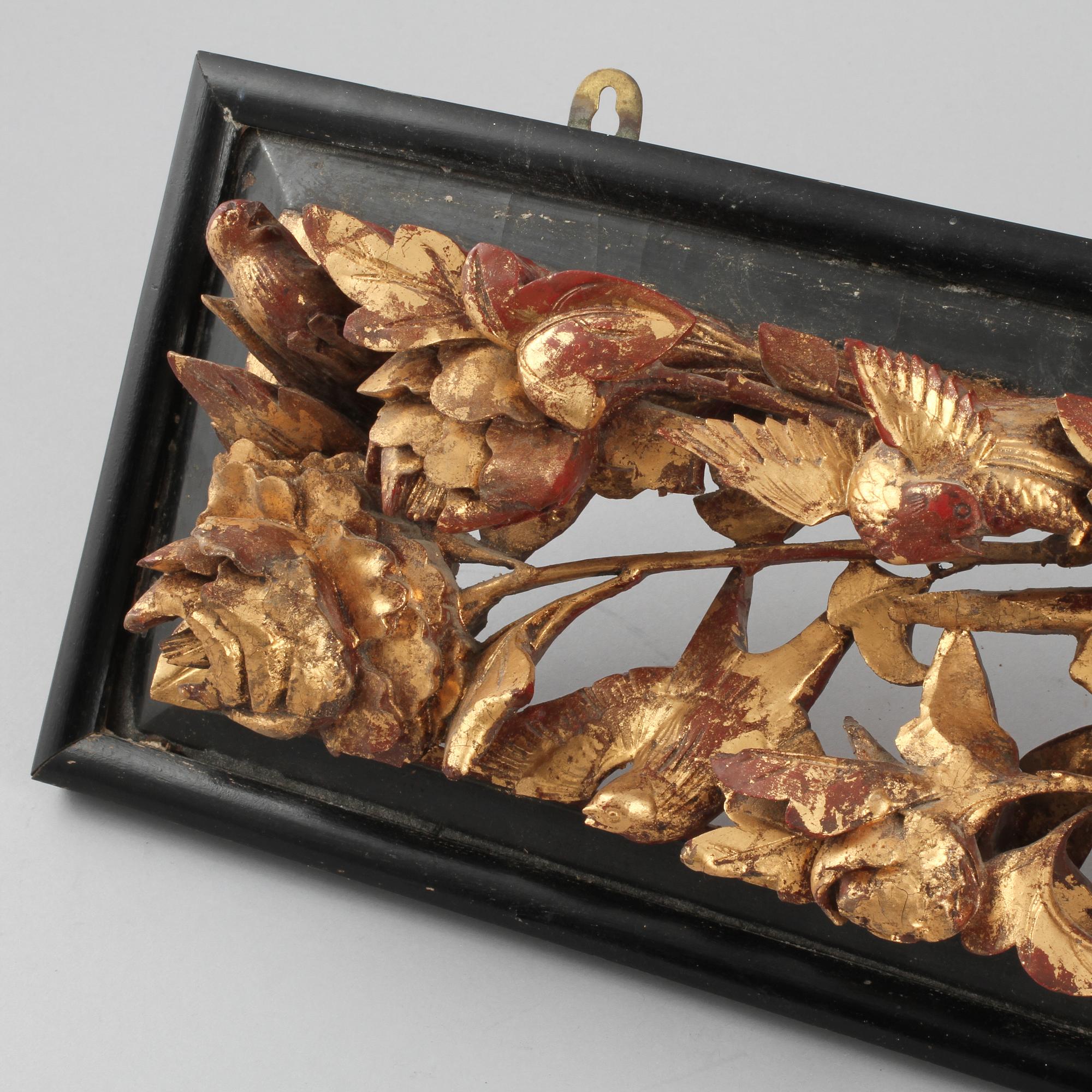 PANEL, trä, Kina, 1800/1900-tal.