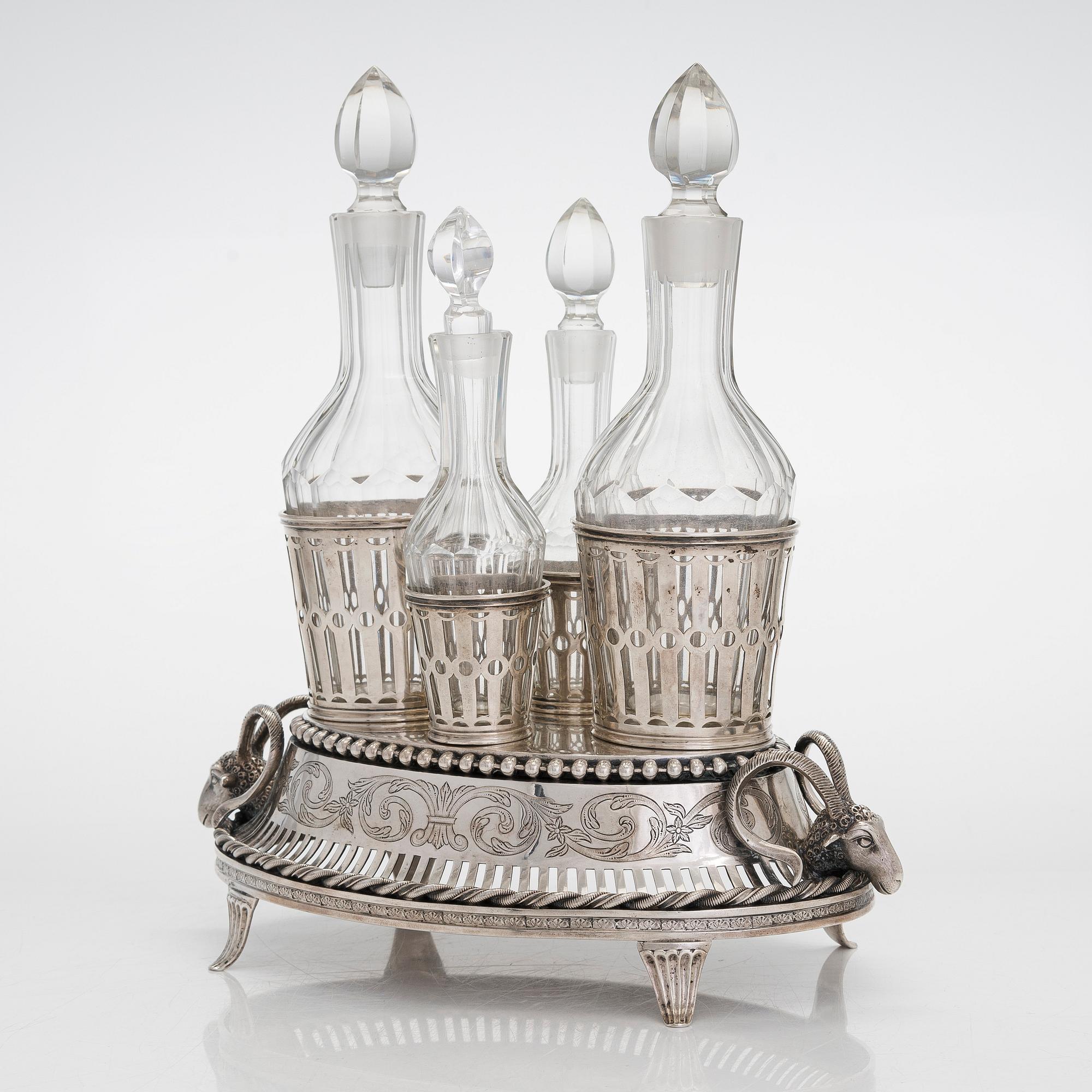 Stefan Westerstråhle, bordssurtout, silver, Stockholm 1796.