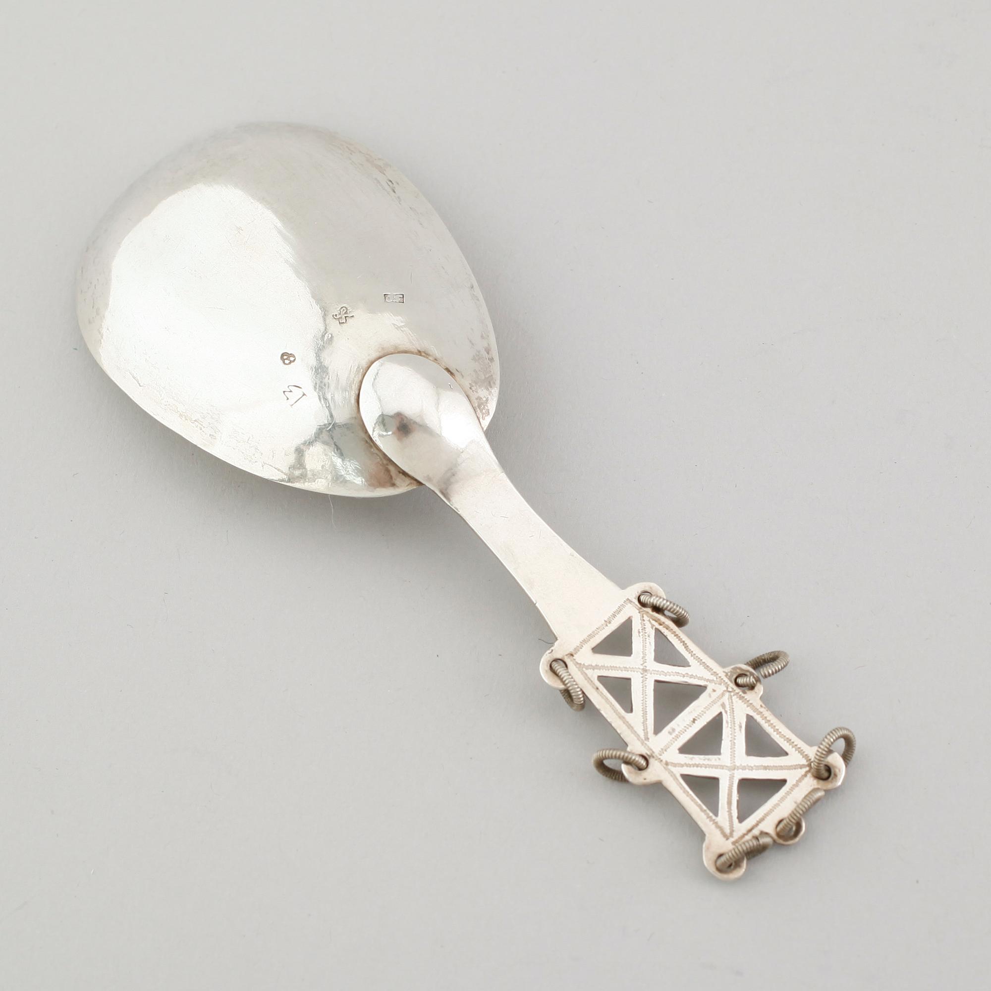 SKED, silver, Olof Forsberg, Luleå 1815. Vikt ca 33 gram.