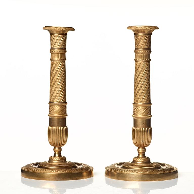 A pair of Empire candlesticks.
