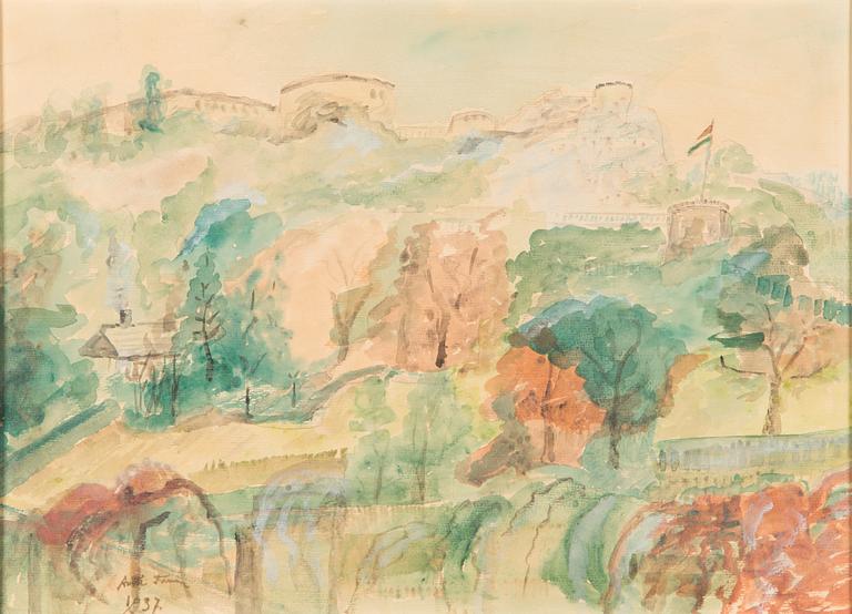 Antti Favén, watercolour, signed and dated 1937.