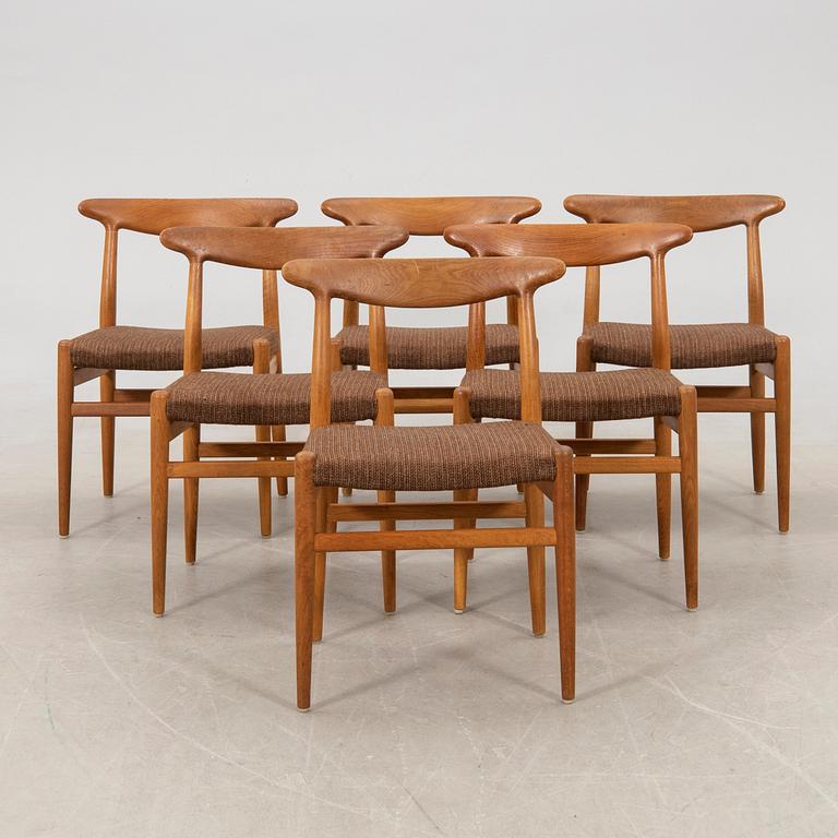 Hans J. Wegner, stolar 6 st "W2" CM Madsen Danmark 1960-tal.