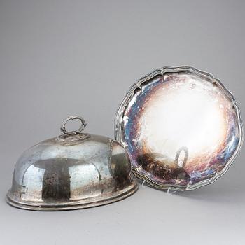 STEKHUV med FAT, nysilver, bl.a England, 1900-tal.
