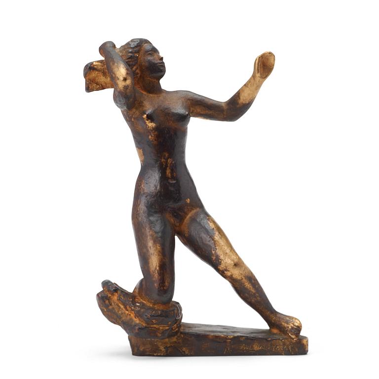 AXEL WALLENBERG, skulptur, brons, Signerad och med gjutarstämpel Herman Bergman fud.