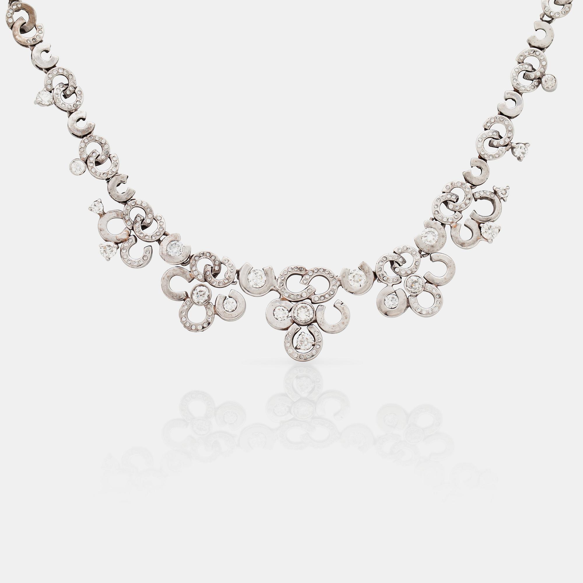A Mandelstam 'Stardust' brilliant cut diamond necklace. Total carat weight 5.62 cts.