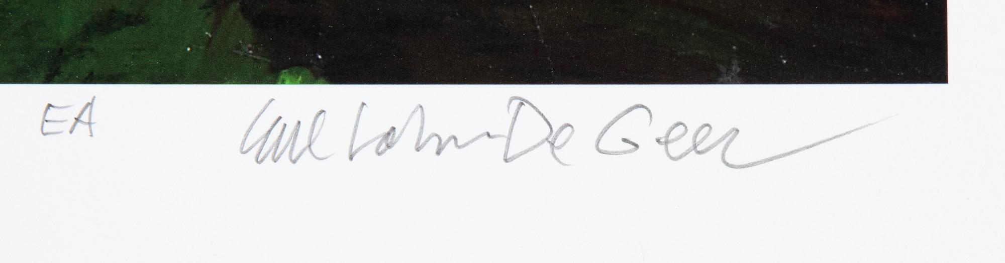 Carl Johan De Geer, lithograph in colours, signed EA.