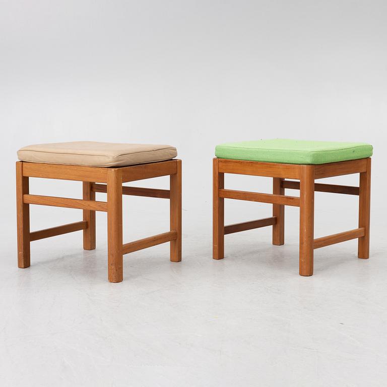 Six teak stools, Scandinavia, 1960's.