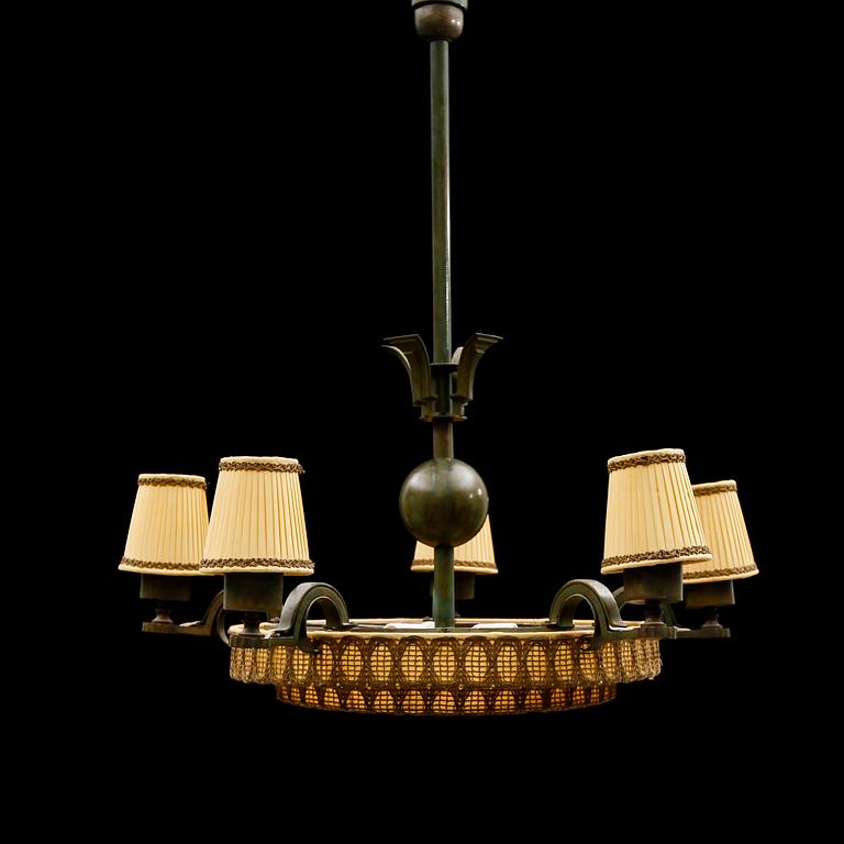TAKLAMPA, art déco, 1900-talets första hälft. Höjd 83 cm.