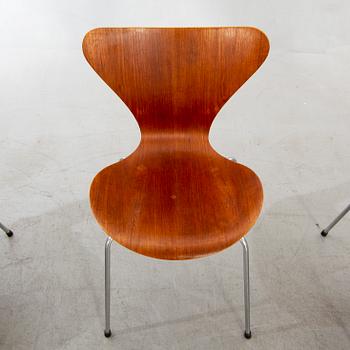 Arne Jacobsen, stolar 6 st, "Sjuan", Fritz Hansen, 1960-tal.
