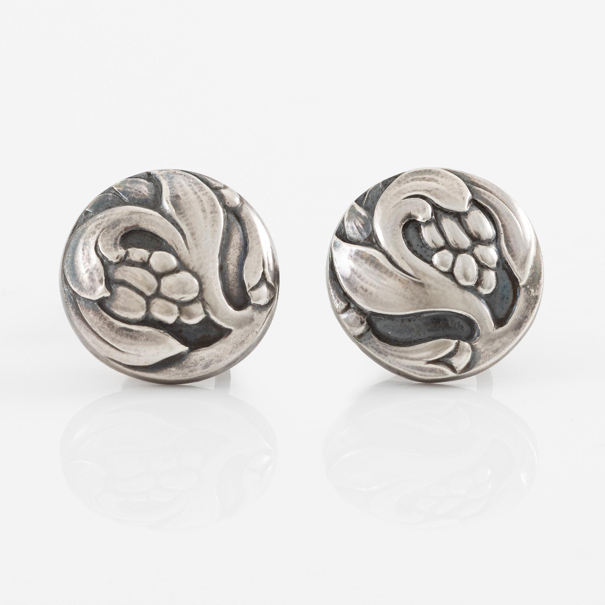 Georg Jensen, a pair of earrings, sterling silver, Denmark 1910-1925.