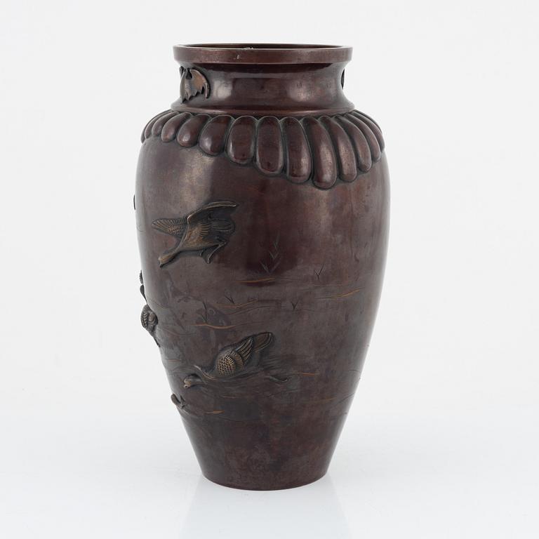 A Japanese bronze vase, early 20th Century.