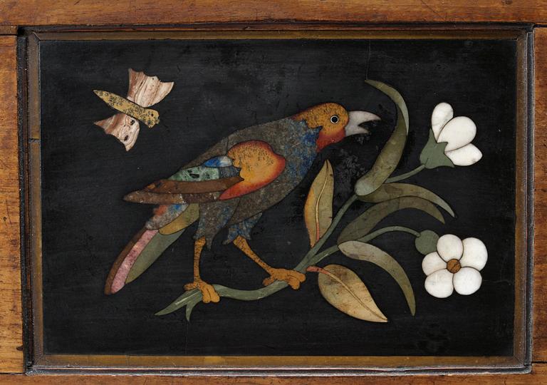 An 18th century pietre dure box, Florence.