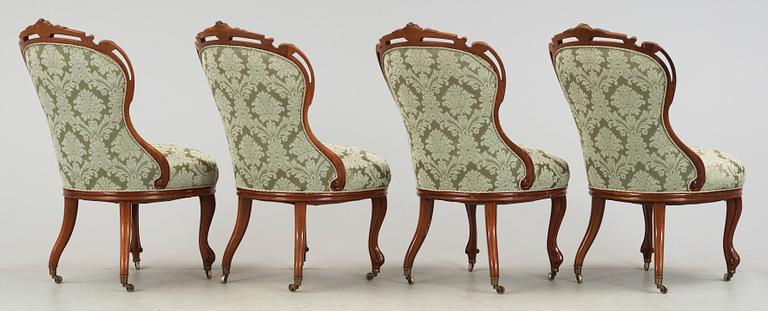 SALONGSGRUPP, 5 delar, nyrokoko, 1800-talets slut.