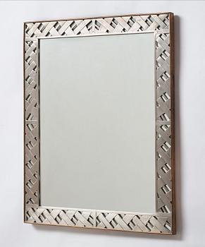 Björn Trägårdh, and Svenskt Tenn, a pewter and brass framed wall mirror, Svenskt Tenn Sweden, this pattern was designed ca 1930-34.