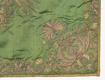 An Italian chalice veil, mid 18th century, c. 58 x 60 cm.