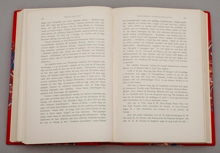 BOK, 2 vol, "Handbok för Hästvänner" av CG Wrangel, Stockholm, Albert Bonniers Förlag, 1913.