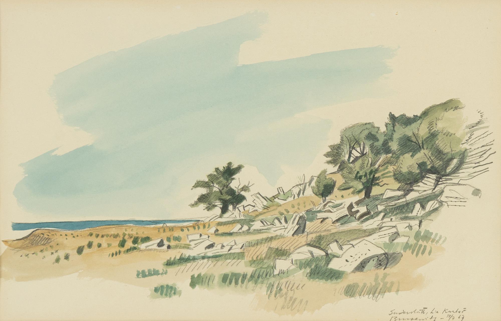 Gunnar Brusewitz, akvarell, signerad Suderslätt, L:a Karlsö och daterad 14/7-67.