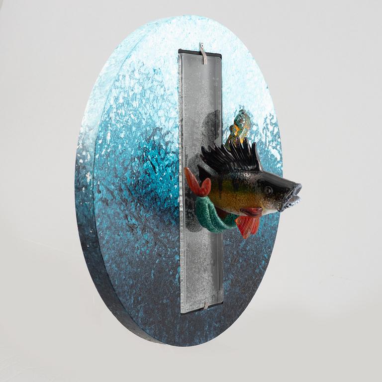 Kjell Engman, a unique glass sculpture, "Friends at sea", Kosta Boda, Sweden.