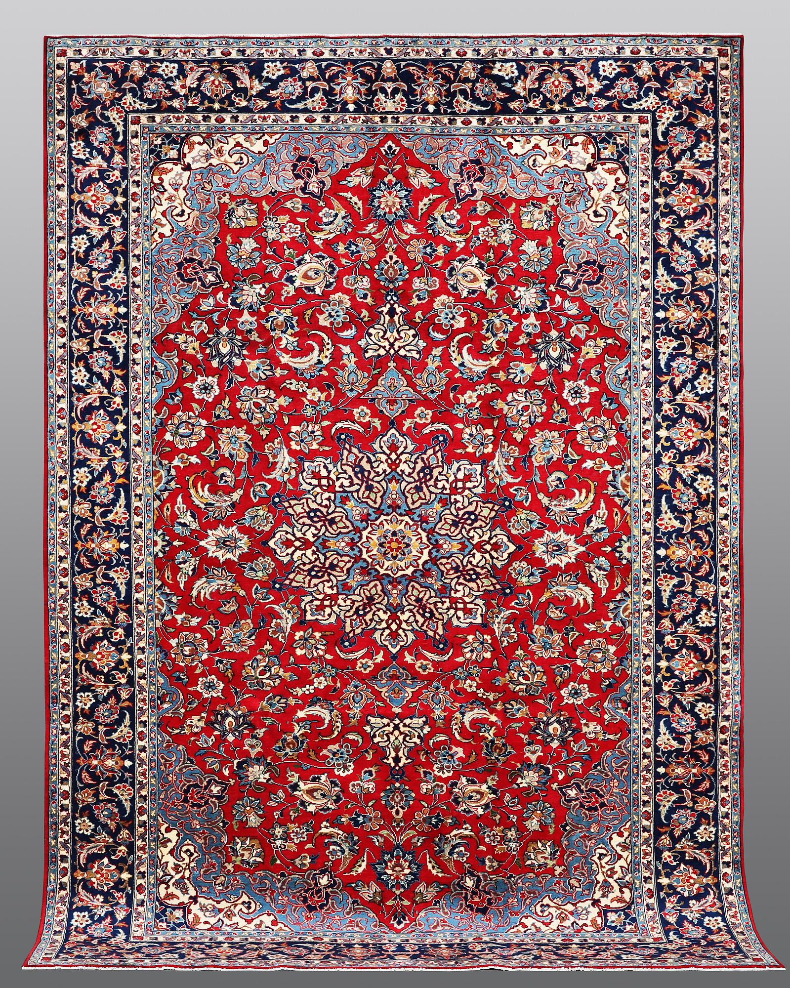 A carpet, Mashad, ca 345 x 242 cm.