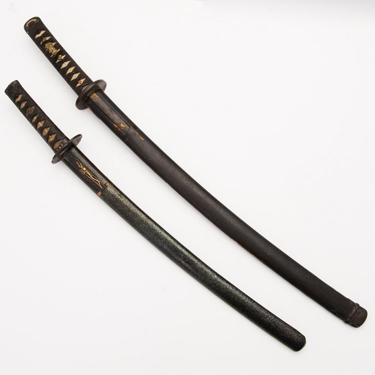 Two 19th Century Japanese Wakizashi swords.