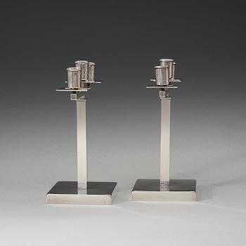 A pair of Kronsilver silver plated candelabra, attributed to Rolf Engströmer, Sweden 1930's.