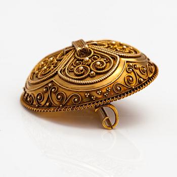 Otto Roland Mellin, An 18K gold brooch. Helsinki 1878.