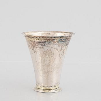 A Swedish parcel-gilt silver beaker, mark of Nils Grubb, Hudiksvall 1761.