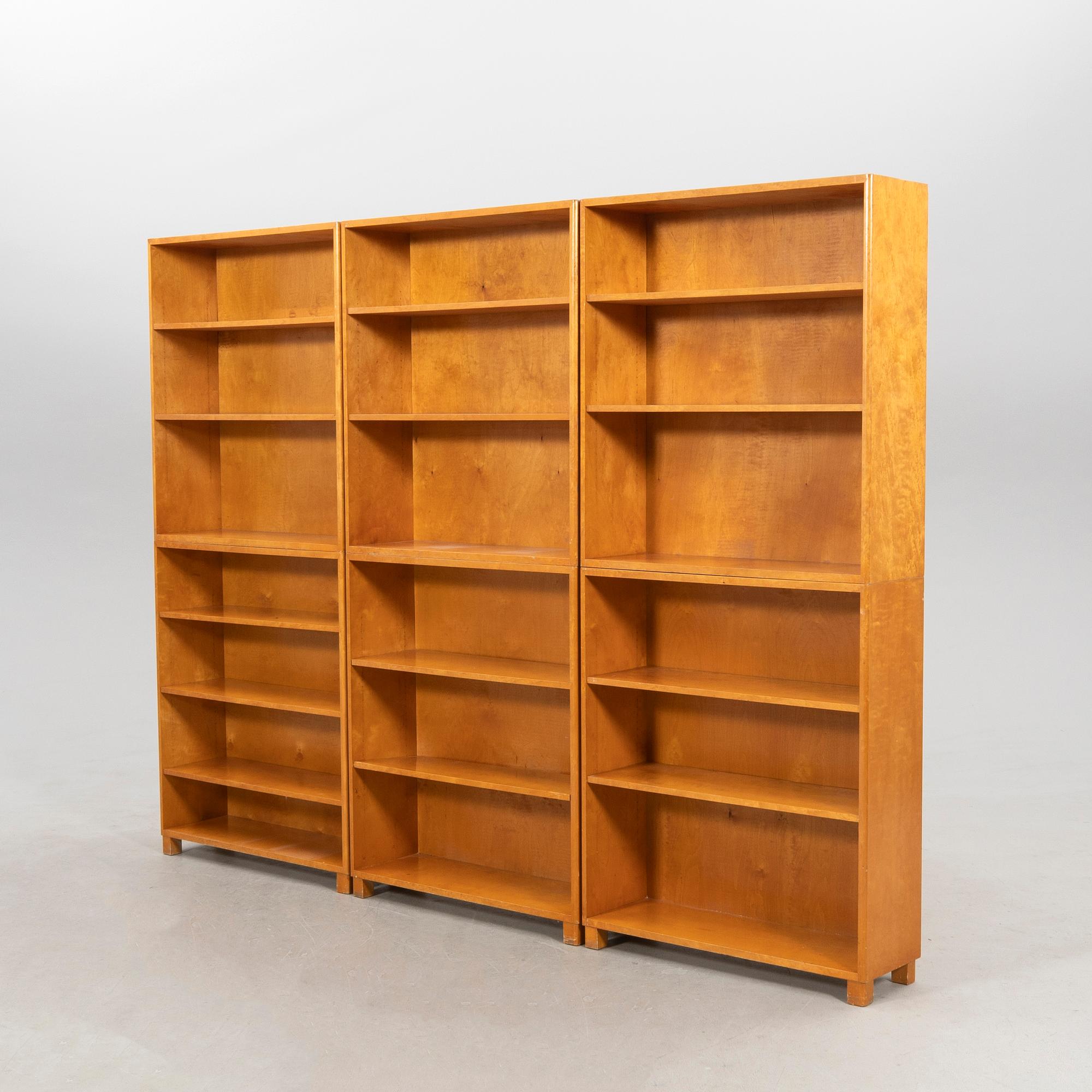 Bookcases, 3 pcs, first half of the 20th century.