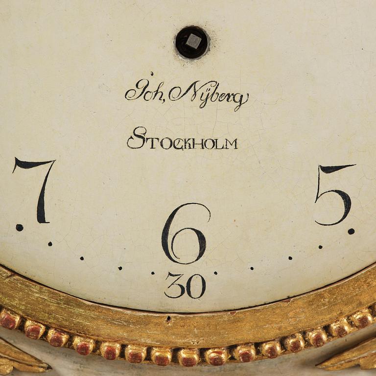 A late Gustavian giltwood cartel clock by J. Nyberg (master in Stockholm 1787-1801).