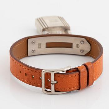 Hermès, Kelly Lock, "Silver Case", armbandsur, 20 x 20 (37,5) mm.