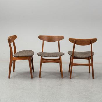 Hans Wegner, stolar, 3 st, modell CH-23, "Spisestolen", Carl Hansen, Danmark.