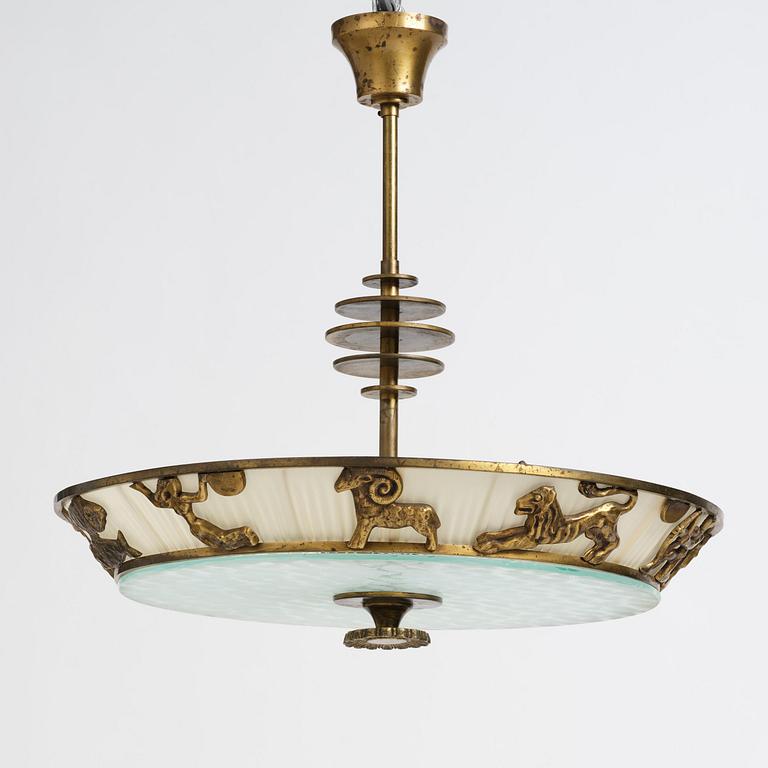 Bröderna Malmströms Metallvarufabrik, a ceiling lamp model "1566", Malmö, 1940s.