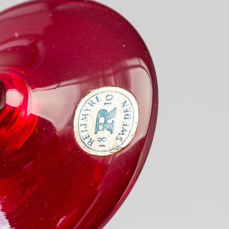 MONICA BRATT, champagneglas och snapsglas, nio delar, stycken, Reijmyre, 1900-talets andra hälft.
