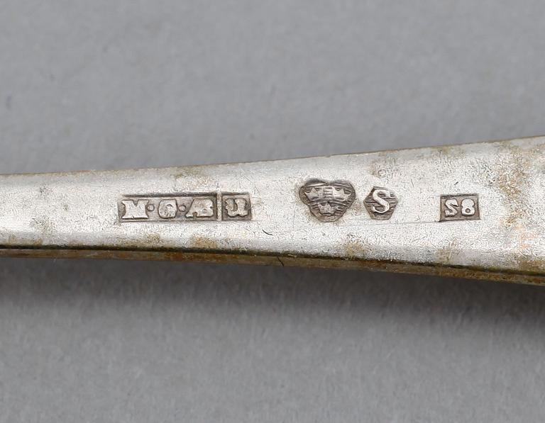 TESKEDAR, 15 st, silver, MGAB, Uppsala 1944. Vikt ca 183 gram.