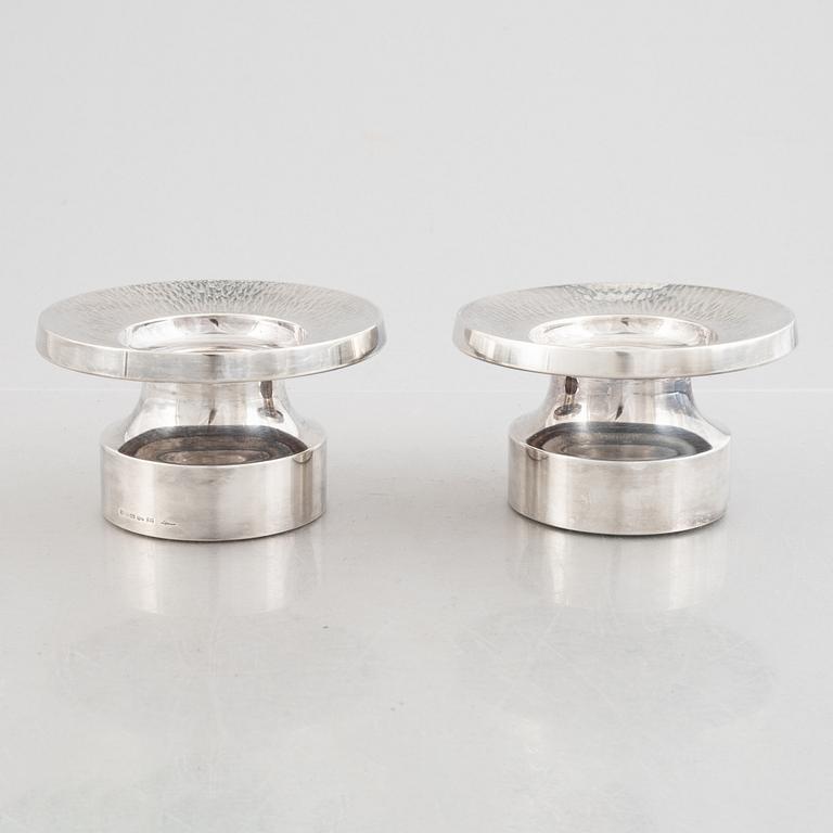 A pair of Swedish silver candlesticks, marks of Eric Löfman, MGAB, Uppsala 1973.