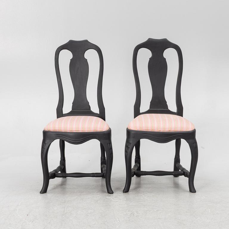 A pair of rococo chairs, mid 18th century.