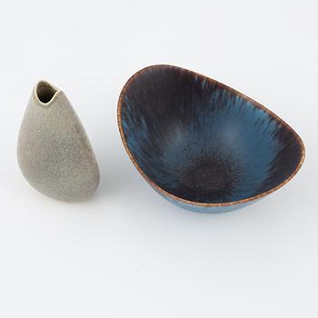 Gunnar Nylund, a stoneware vase and bowl, Rörstrand.