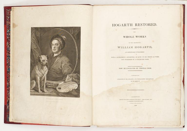 Thomas Cook, "Hogarth Restored" (27 kopparstick + textsidor).