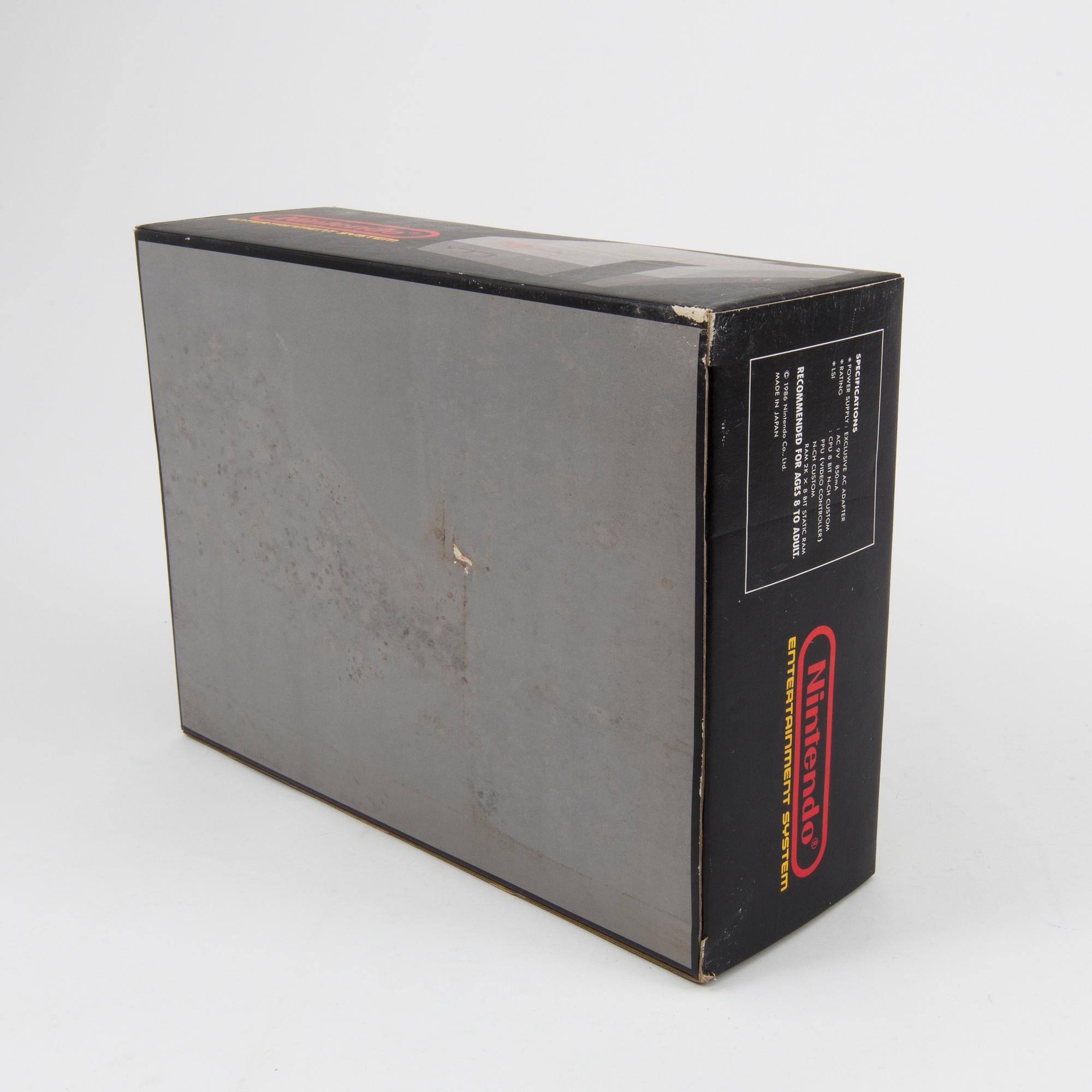 A Nintendo 8-bit console box, 1980s.