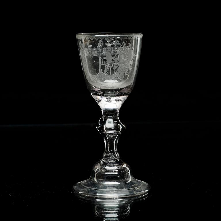 A German engraved goblet, 18th Century.