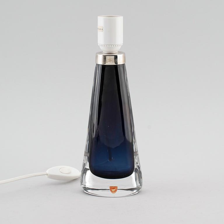 BORDSLAMPA, glas, Carl Fagerlund, signerad, Orrefors.