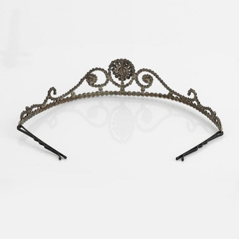 Steel tiara.