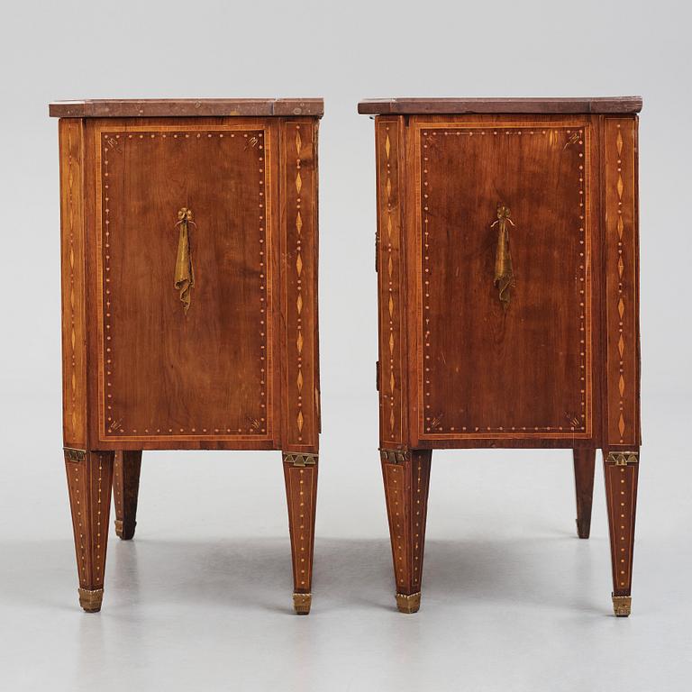 A pair of Gustavian commodes by N P Stenström.