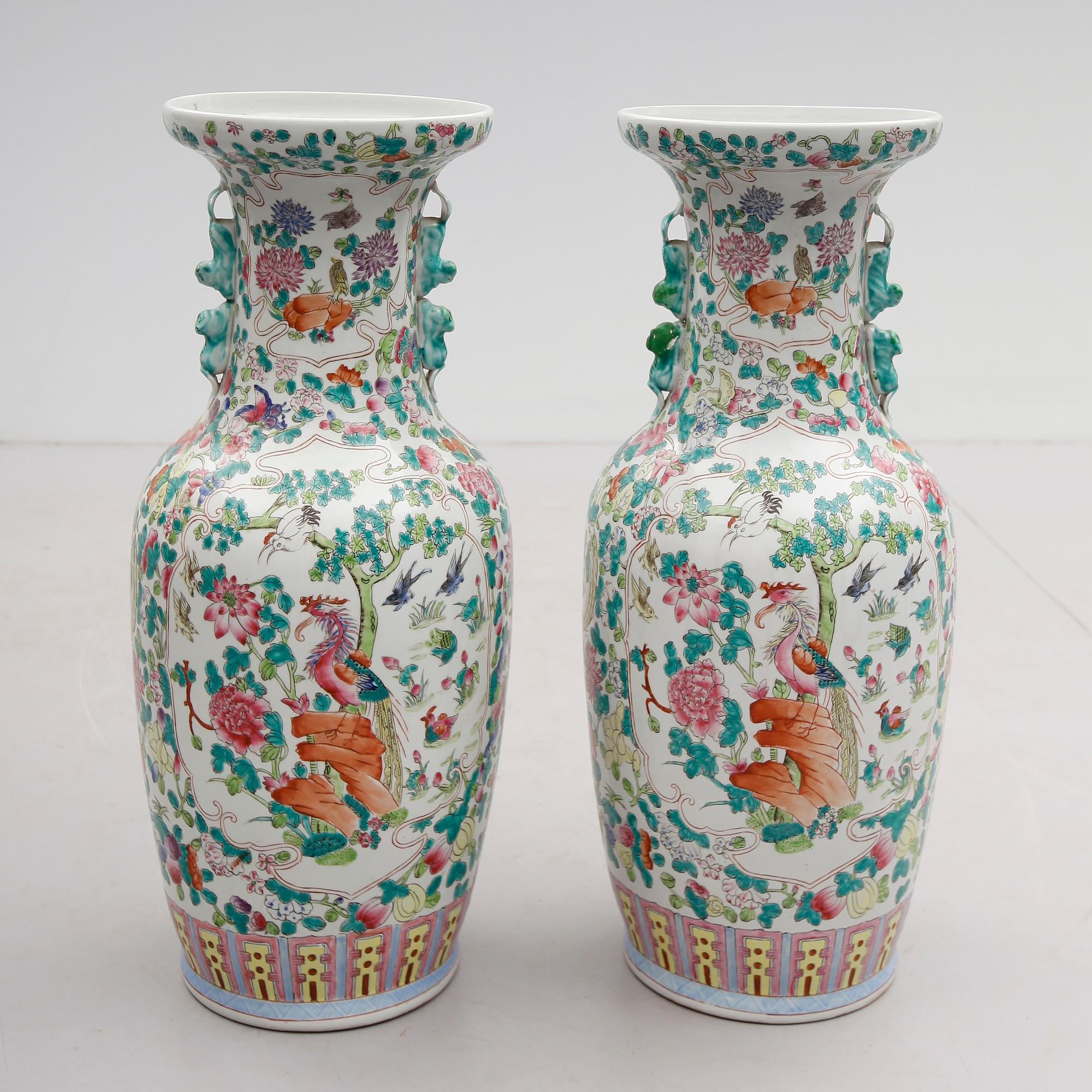 GOLVVASER, 1 par, porslin, Kina, 1900-tal.