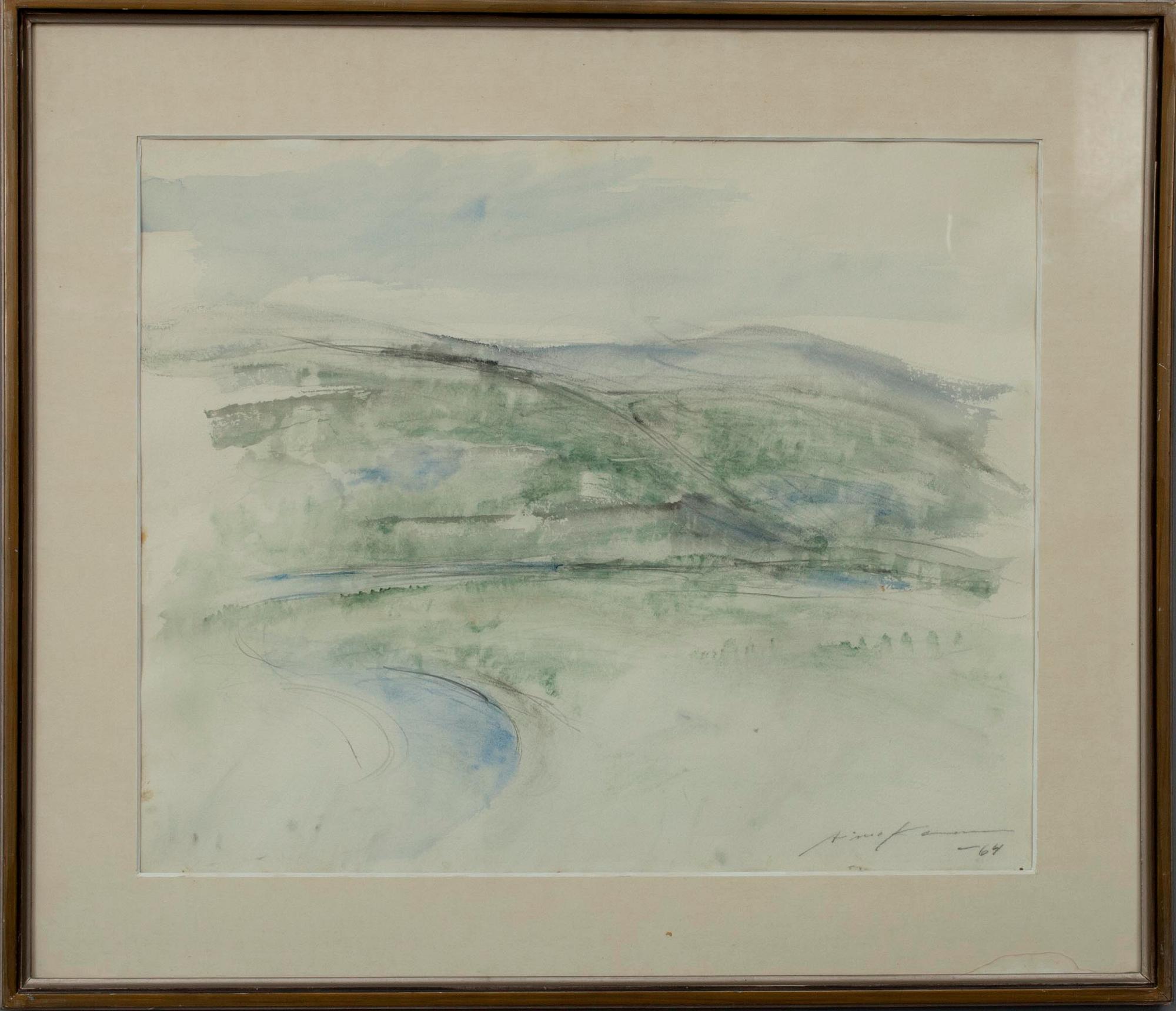 AIMO KANERVA, akvarell, sign. och dat. -64.