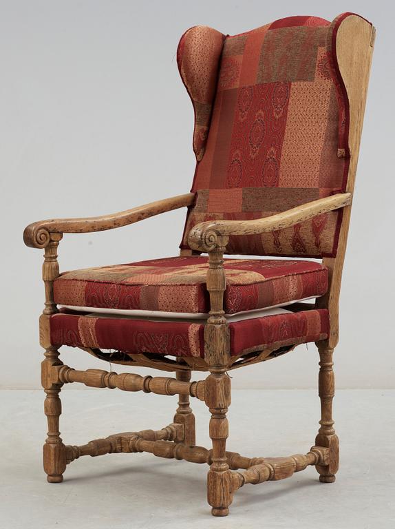 ÖRONLAPPSFÅTÖLJ, barockstil, 1800-talets andra hälft.