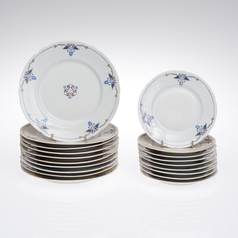 MATSERVIS, ca 64 delar, porslin, Weimar, Tyskland tidigt 1900-tal.